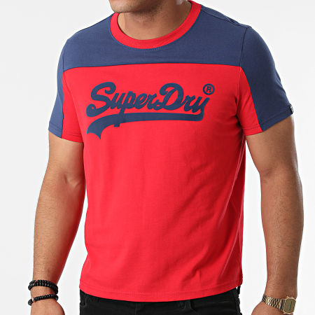 Superdry - Camiseta W1010740A Rojo Azul Marino