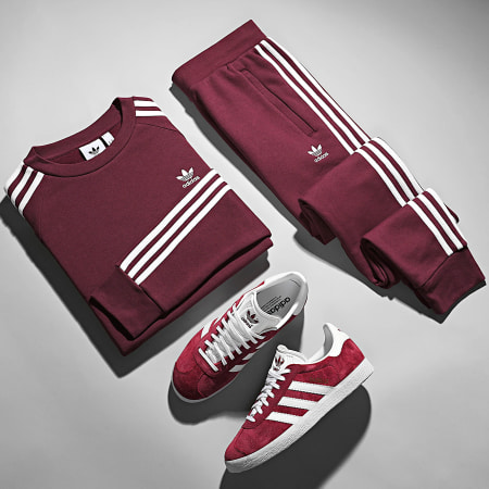 Adidas Originals - Sweat Crewneck A Bandes 3 Stripes H06671 Bordeaux