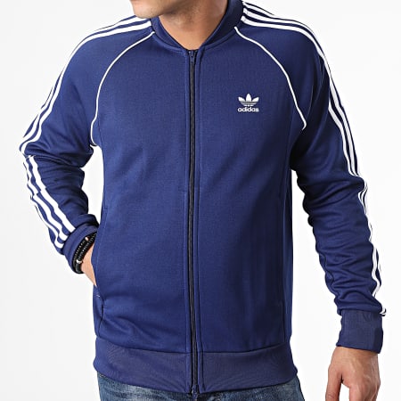 Adidas Originals - SST H06710 Giacca con cerniera a righe blu scuro