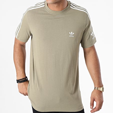 Adidas Originals - Tee Shirt A Bandes Tech H40349 Vert Kaki