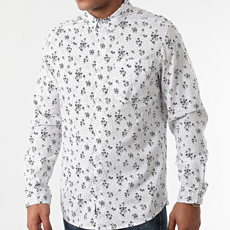 American People - Chemise Manches Longues Floral Create Blanc