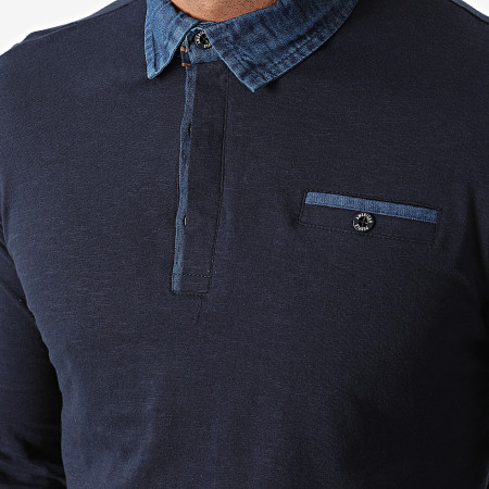 American People - Polo Manches Longues Paolo 01-551 Bleu Marine