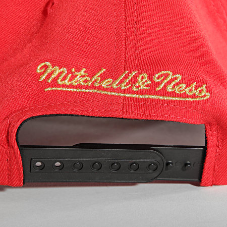 Mitchell And Ness - Casquette Snapback Golden Black Redline Chicago Bulls Rouge