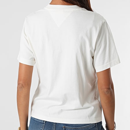 Tommy Jeans - Tee Shirt Femme Crop Collegiate 2111 Blanc