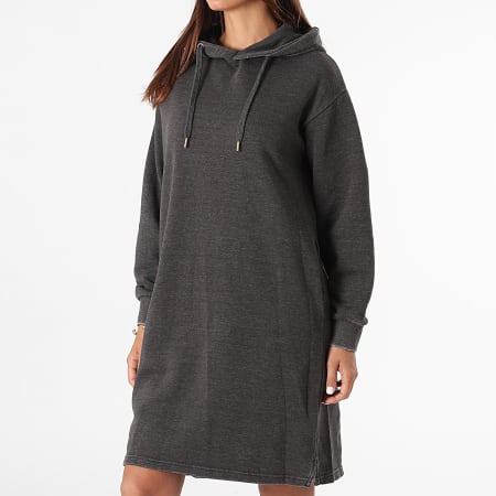 Girls Outfit - Robe Sweat Capuche Femme Rock Gris Anthracite Chiné
