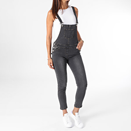 Girls Outfit - Salopette Jean Femme Priya Gris Anthracite
