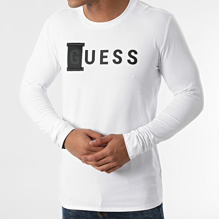 Guess - Tee Shirt Manches Longues M1YI66-J1311 Blanc