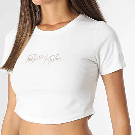 Project X Paris - Tee Shirt Femme Crop F211094 Blanc