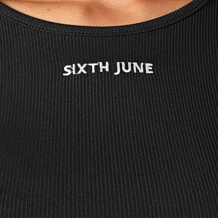 Sixth June - Camiseta corta de manga larga para mujer W33220KTO Negro