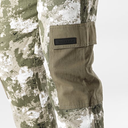 Sixth June - Pantalon Cargo Camouflage M12020VPA Vert Kaki Blanc