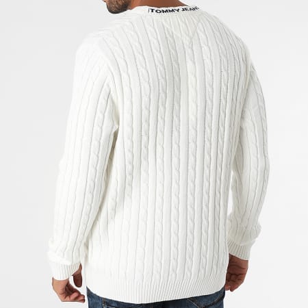 Tommy Jeans - Pull Essential Cable 1857 Blanc