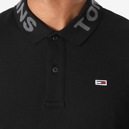 Tommy Hilfiger - Polo Manches Longues Tonal Logo Noir
