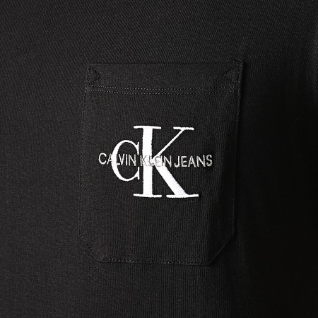 Calvin Klein Jeans - Tee Shirt Poche Monogram Embroidery 9098 Noir