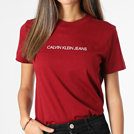 Calvin Klein - Tee Shirt Femme 6251 Bordeaux
