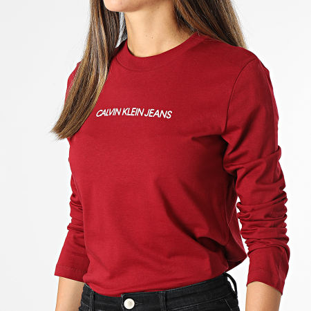 Calvin Klein - Tee Shirt Manches Longues Femme 7284 Bordeaux