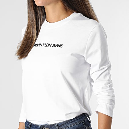 Calvin Klein - Tee Shirt Manches Longues Femme 7284 Blanc