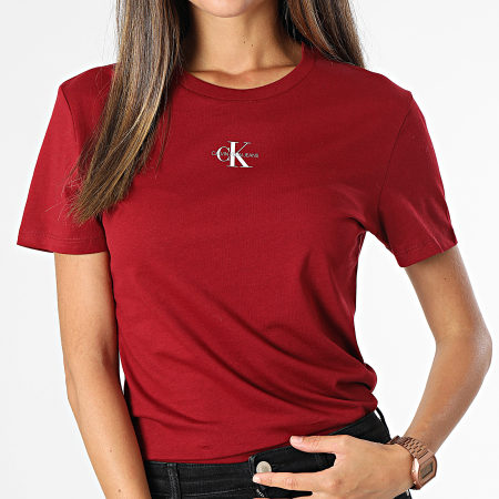 Calvin Klein - Tee Shirt Femme 7314 Bordeaux
