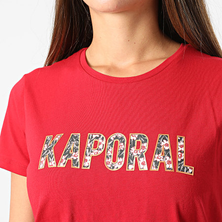 Kaporal - Tee Shirt Femme Derde Rouge Doré