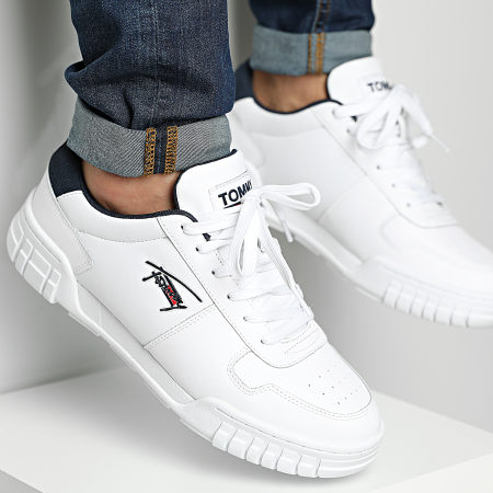 Tommy Jeans - Baskets Retro Leather Cupsole 0808 White