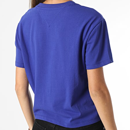 Tommy Jeans - Tee Shirt Femme Center Badge 0404 Bleu Roi