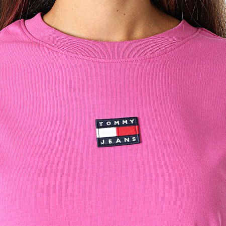 Tommy Jeans - Tee Shirt Femme Center Badge 0404 Rose Fushia