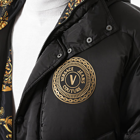 Versace Jeans Couture - Plumífero con capucha 71GAU400-25186 Black Golden Renaissance