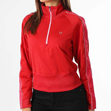 Calvin Klein - Giacca donna con colletto a righe e zip W303 Rosso