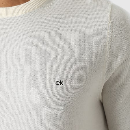 Calvin Klein - Pull Superior Wool Crew Neck 2727 Beige