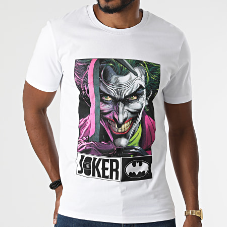DC Comics - Maglietta con gancio Joker Bianco