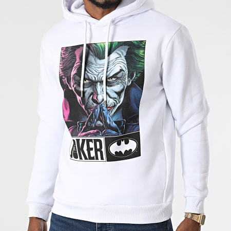 DC Comics - Felpa con cappuccio Joker Serious Bianco