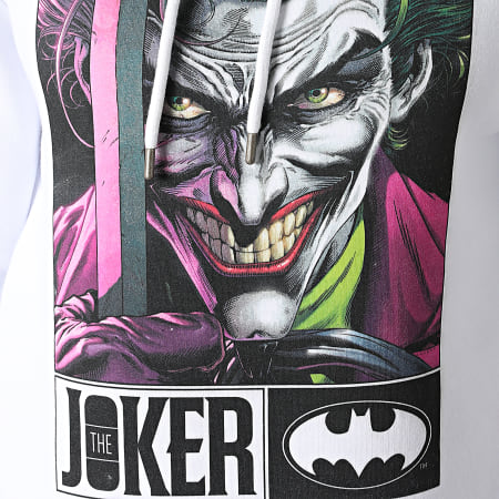 DC Comics - Sudadera con capucha Joker Hook Blanco