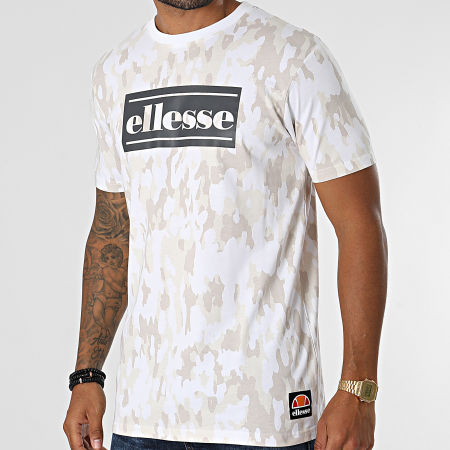 Ellesse - Tee Shirt Brazi SHK12334 Blanc Beige Camouflage