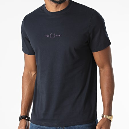 Fred Perry - Tee Shirt Embroidered M2706 Bleu Marine