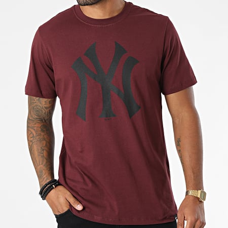 '47 Brand - Tee Shirt New York Yankees Imprint Echo Bordeaux