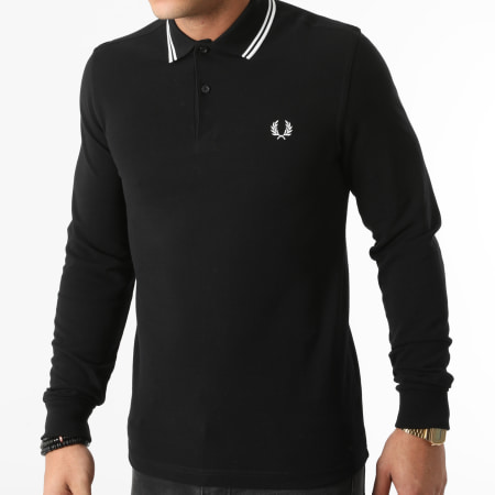 Fred Perry - Polo Manches Longues M3636 Noir Blanc