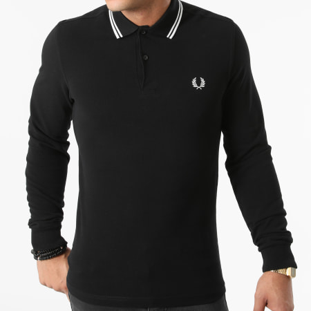 Fred Perry - Polo Manches Longues M3636 Noir Blanc