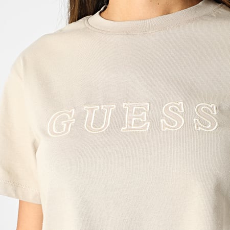 Guess - Tee Shirt Femme Crop O1GA06 Beige