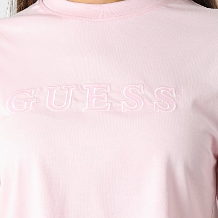 Guess - Tee Shirt Femme Crop O1GA06 Rose