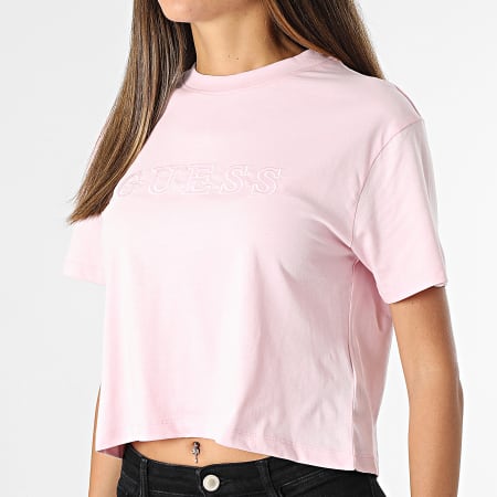 Guess - Tee Shirt Femme Crop O1GA06 Rose