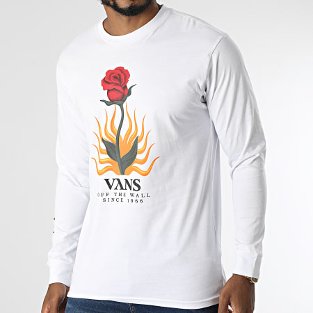 Vans - Tee Shirt Manches Longues Flores A5FQN Blanc