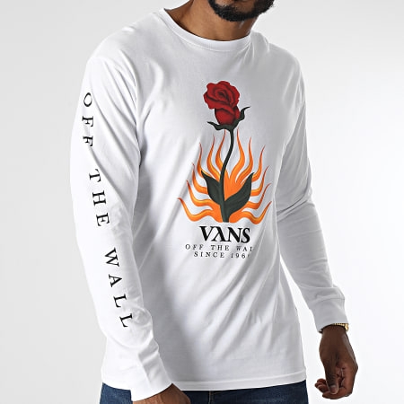 Vans - Tee Shirt Manches Longues Flores A5FQN Blanc