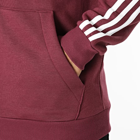 Adidas Sportswear - Sweat Zippé Capuche A Bandes 3 Stripes H12199 Bordeaux