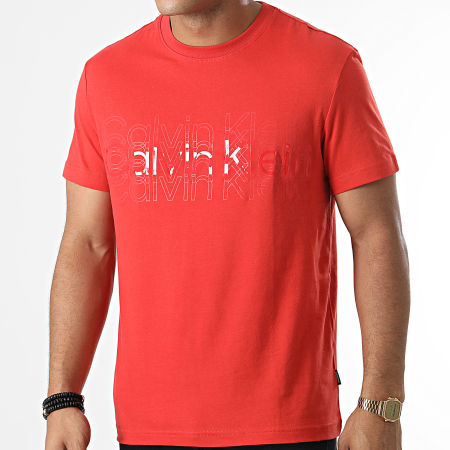 Calvin Klein - Tee Shirt Multi Logo 7606 Rouge Brique