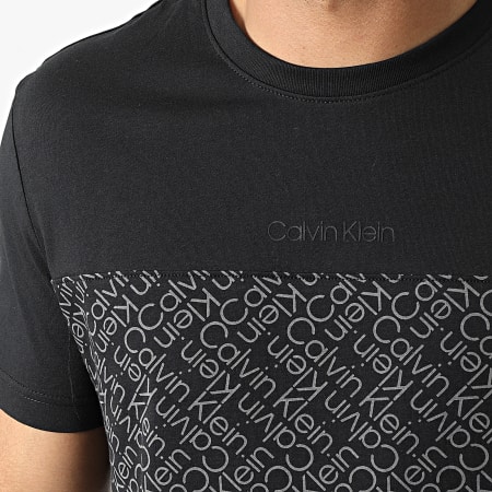 Calvin Klein - Tee Shirt Allover Logo Print Block 8313 Noir