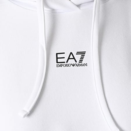 EA7 Emporio Armani - Sweat Capuche Femme A Bandes 6KTM08-TJAVZN Blanc