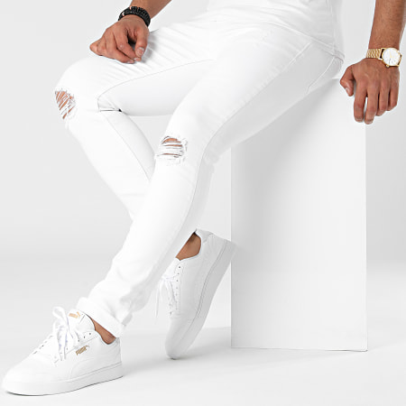 LBO - 1982 Denim Slim Jeans strappati Bianco