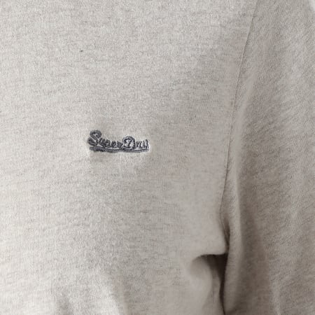 Superdry - Camiseta de mujer Vintage Ringer gris jaspeado
