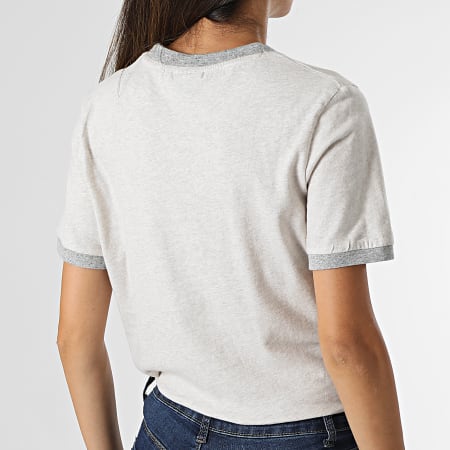 Superdry - Camiseta de mujer Vintage Ringer gris jaspeado