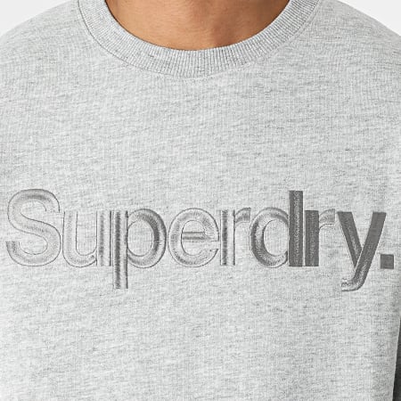 Superdry - Sudadera con cuello redondo Classic Source M2011467A Gris jaspeado