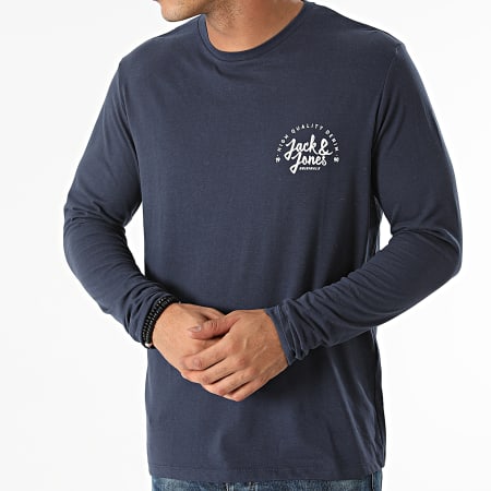 Jack And Jones - Tee Shirt Manches Longues Kimbel Bleu Marine